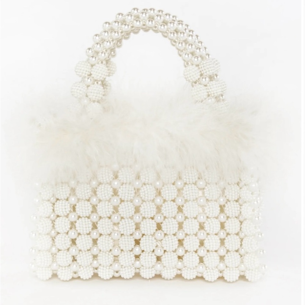 NWOT Show Me Your Mumu white feather purse